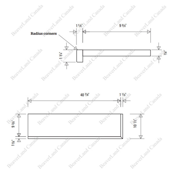 Special Order 42”*10 1/2”*7/8” Square Edge with the Return Open Right White Oak