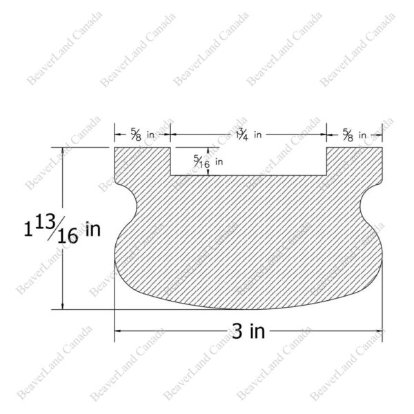 H101 HC 2 1/2”*2 7/8” 1 3/4'' Grooved Handrail Red Oak - Image 2