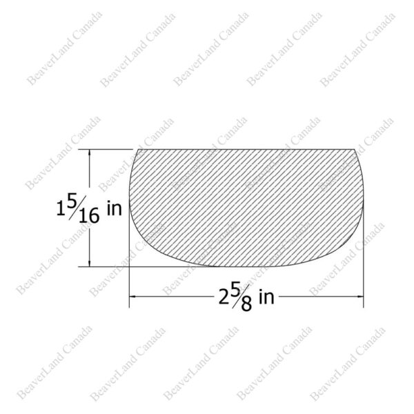 H201 HF 2 5/8''*1 5/16'' Flat Handrail Maple - Image 2