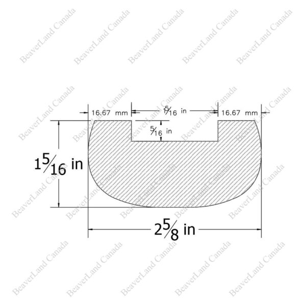 H201 HF 2 5/8''*1 5/16'' 1 1/4'' Grooved Handrail Maple - Image 4