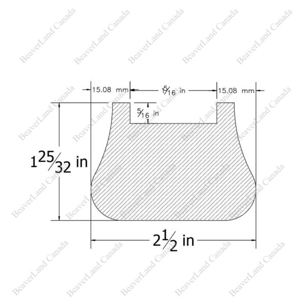 H201 HG 1 5/16''*2 5/8'' 1 1/4'' Grooved Handrail Maple - Image 2