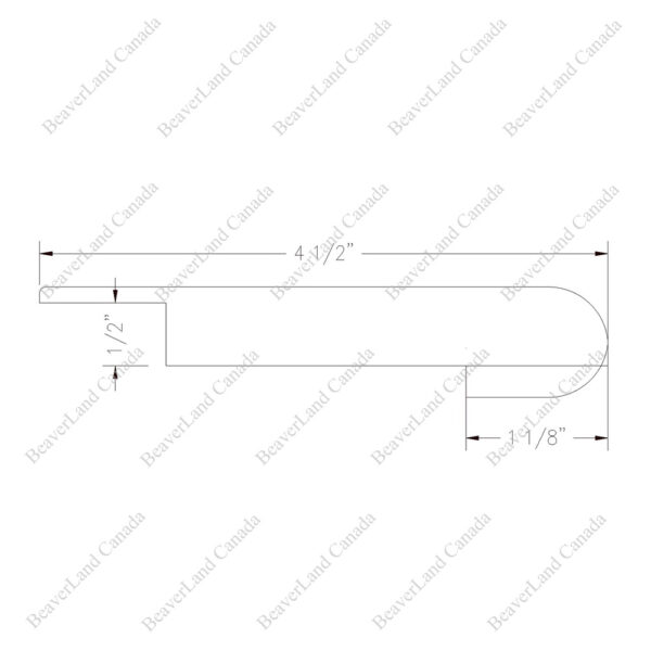 SN202 4 1/2''*1/2''(overlap) Round Edge With the Return Connect to 12mm Laminate Maple