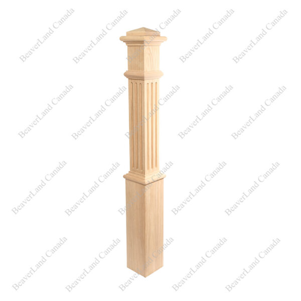 PB101 6291F Fluted 6-1/4''*6-1/4''*55'' Red Oak