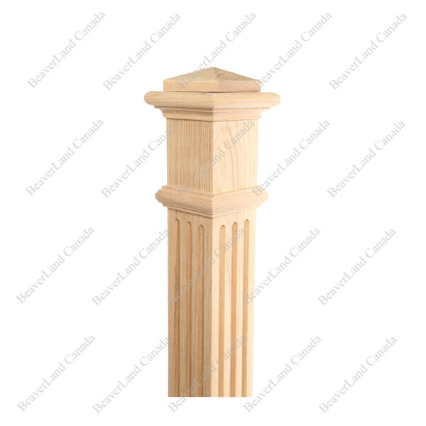 PB101 6291F Fluted 6-1/4''*6-1/4''*55'' Red Oak - Image 2