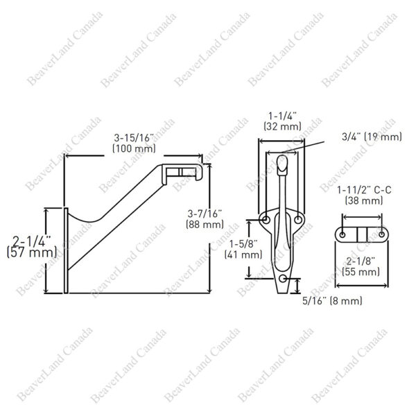 HB102 3002SN 2 7/8'' Satin Nickel - Image 3