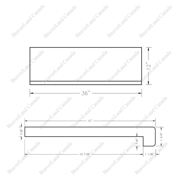 Special Order 36''*12''*7/8'' Square Edge with the Return Close Maple