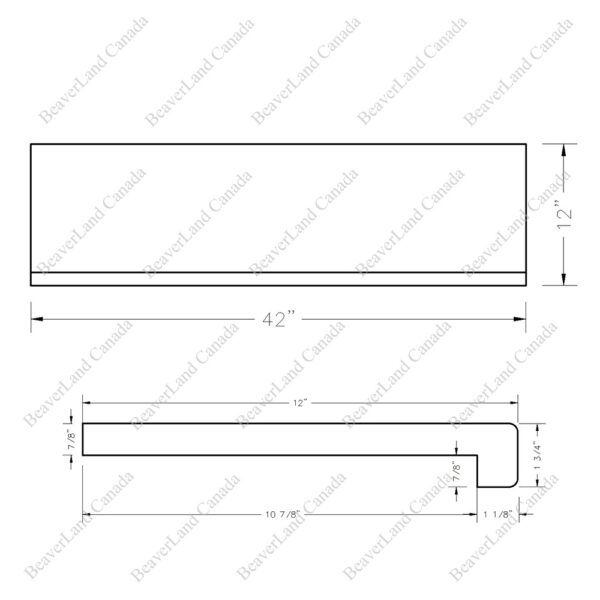 Special Order 42”*12”*7/8” Square Edge with the Return Close Red Oak