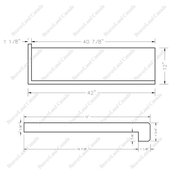 Special Order 42''*12''*7/8'' Square Edge with the Return Open Left Maple