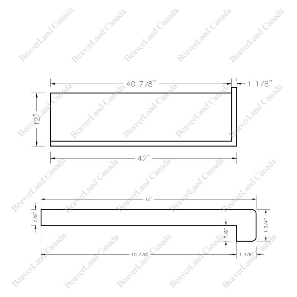 Special Order 42''*12''*7/8'' Square Edge with the Return Open Right Maple