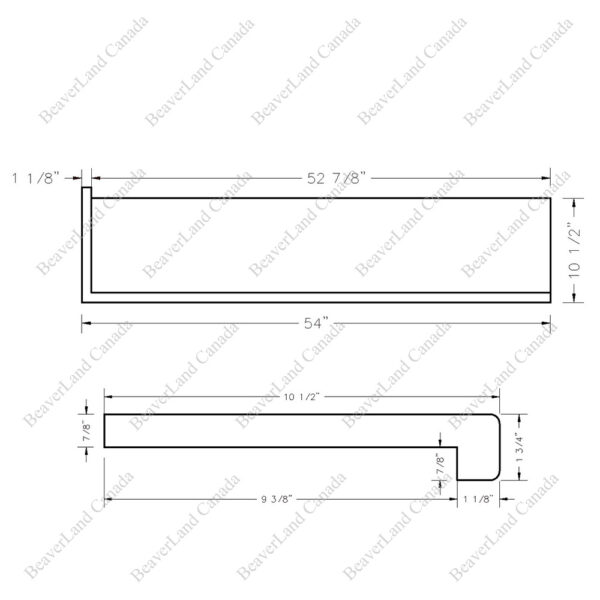 Special Order 54”*10 1/2”*7/8” Square Edge with the Return Open Left White Oak