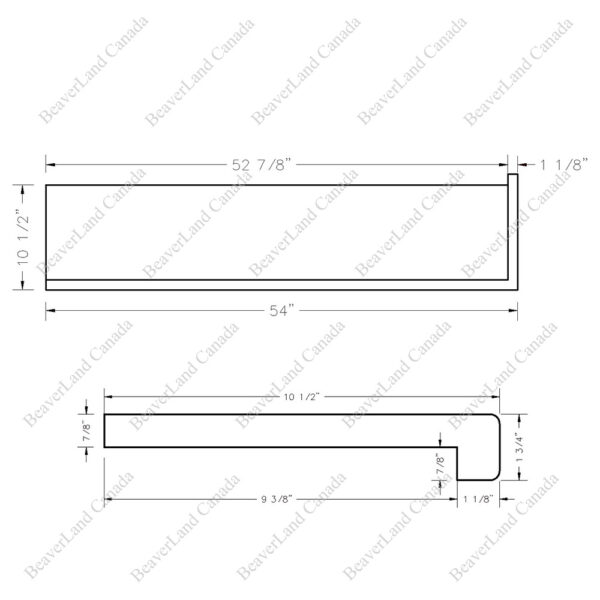 Special Order 54”*10 1/2”*7/8” Square Edge with the Return Open Right Walnut