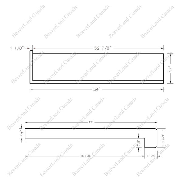 Special Order 54”*12”*7/8” Square Edge with the Return Open Left Red Oak