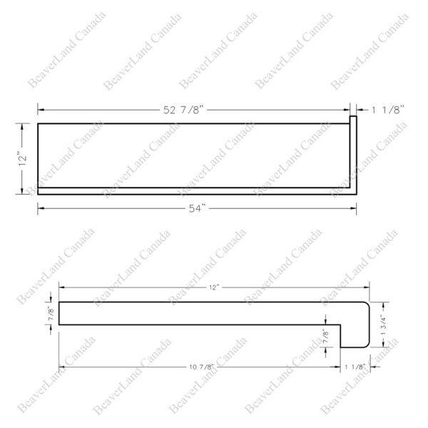 Special Order 54”*12”*7/8” Square Edge with the Return Open Right Red Oak