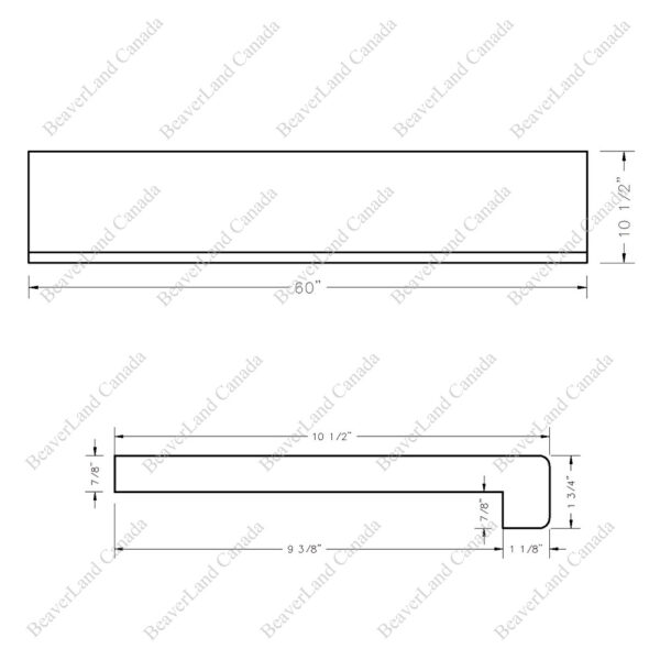 Special Order 60''*10 1/2''*7/8'' Square Edge with the Return Close Red Oak