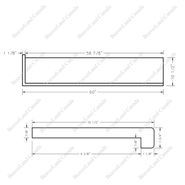 Special Order 60”*10 1/2”*7/8” Square Edge with the Return Open Left Red Oak