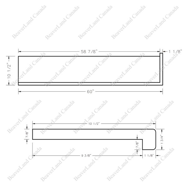 Special Order 60”*10 1/2”*7/8” Square Edge with the Return Open Right Red Oak