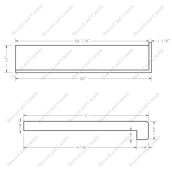 Special Order 60”*12”*7/8” Square Edge with the Return Open Right Red Oak