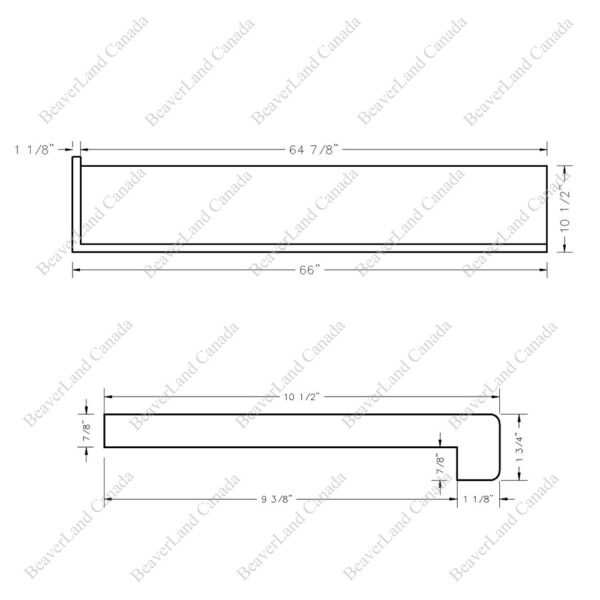 Special Order 66”*10 1/2”*7/8” Square Edge with the Return Open Left Red Oak