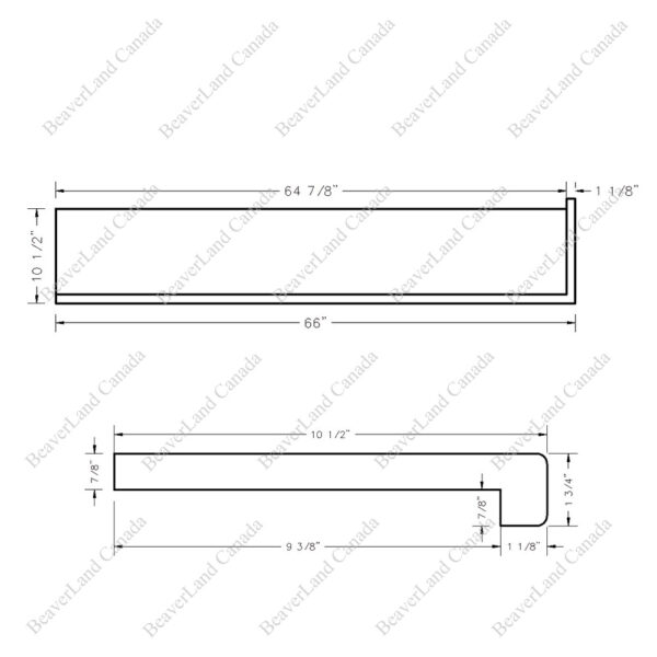 Special Order 66”*10 1/2”*7/8” Square Edge with the Return Open Right Red Oak