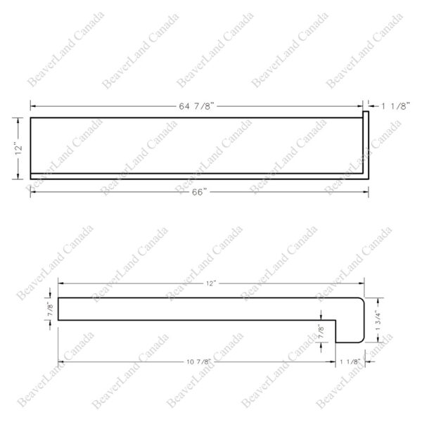 Special Order 66”*12”*7/8” Square Edge with the Return Open Right Red Oak