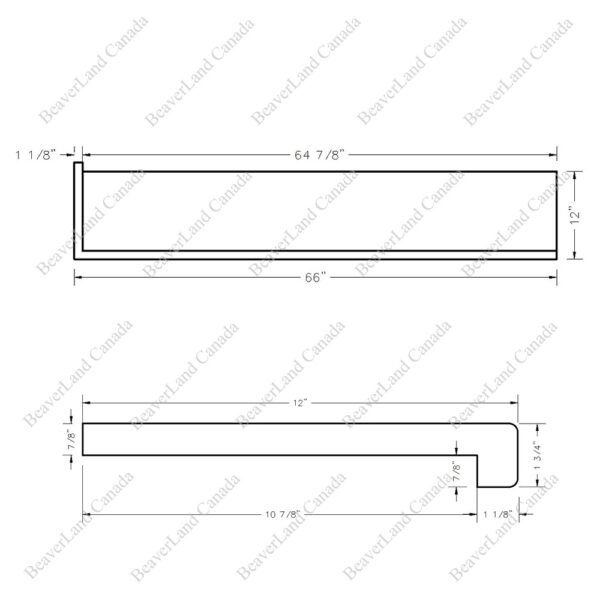 Special Order 66”*12”*7/8” Square Edge with the Return Open Left Red Oak