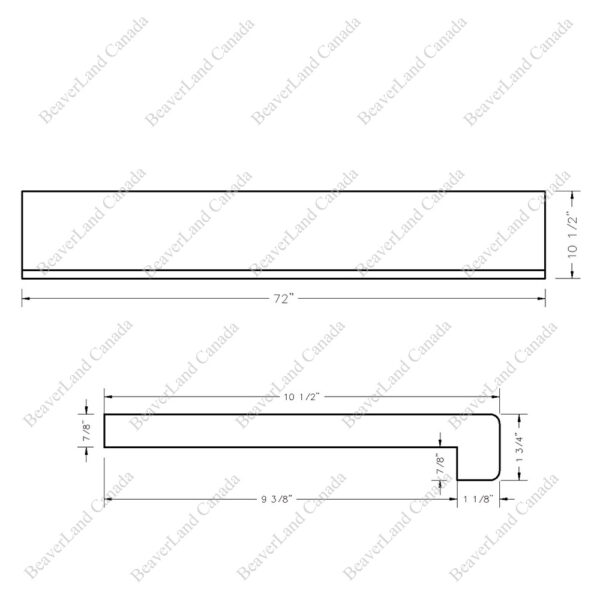 Special Order 72''*10 1/2''*7/8'' Square Edge with the Return Close Red Oak