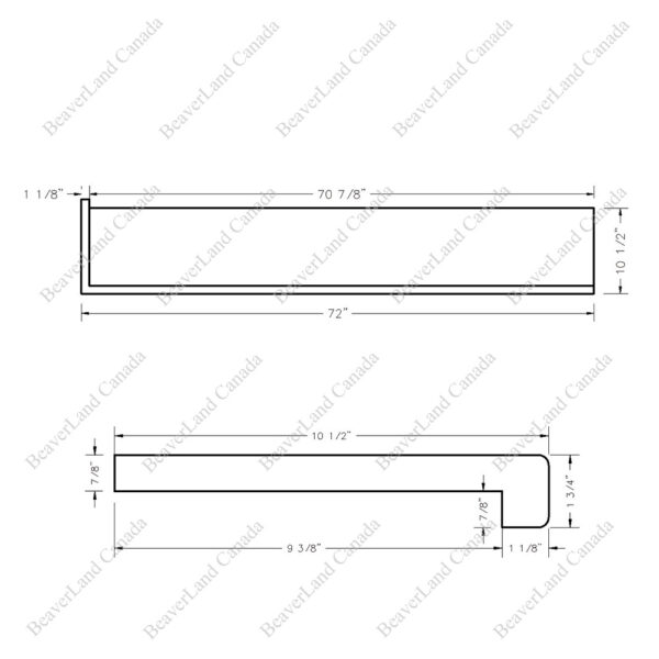 Special Order 72”*10 1/2”*7/8” Square Edge with the Return Open Left Red Oak