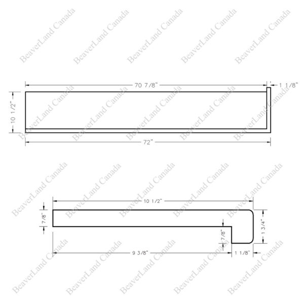 Special Order 72”*10 1/2”*7/8” Square Edge with the Return Open Right Red Oak