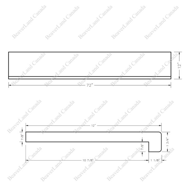 Special Order 72”*12”*7/8” Square Edge with the Return Close Red Oak