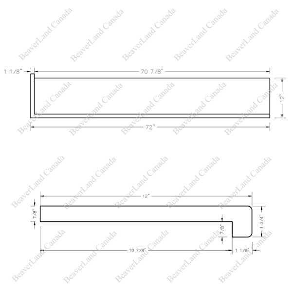 Special Order 72”*12”*7/8” Square Edge with the Return Open Left Red Oak