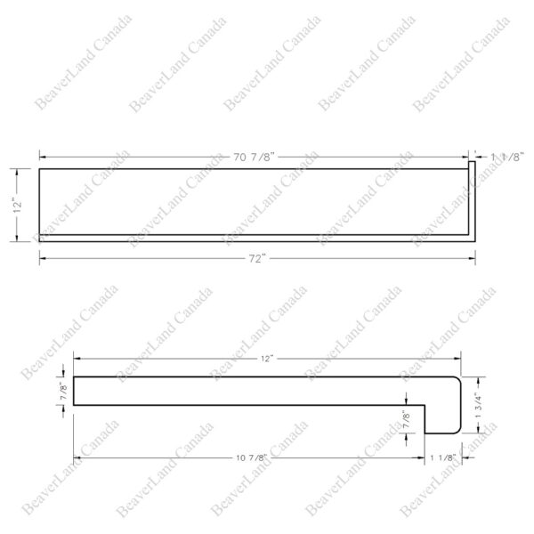 Special Order 72”*12”*7/8” Square Edge with the Return Open Right Red Oak