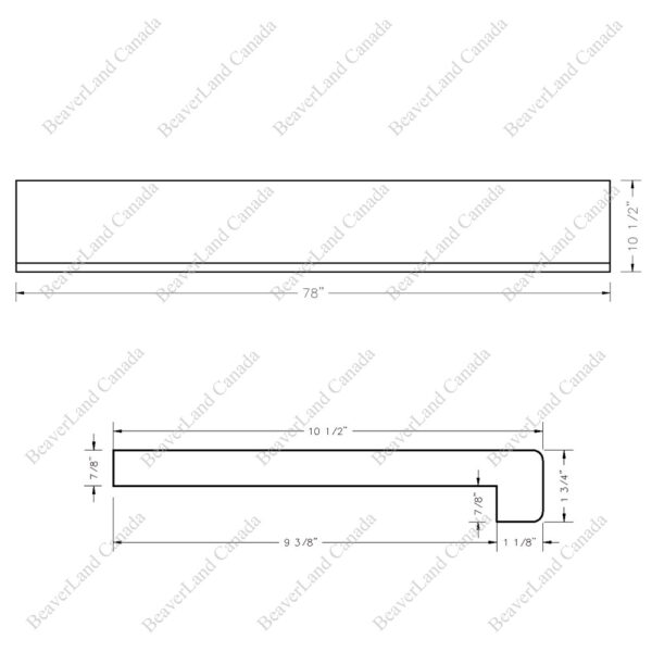 Special Order 78''*10 1/2''*7/8'' Square Edge with the Return Close Red Oak