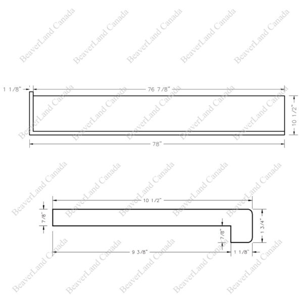 Special Order 78”*10 1/2”*7/8” Square Edge with the Return Open Left Red Oak