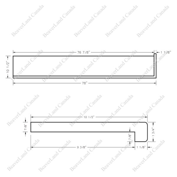 Special Order 78”*10 1/2”*7/8” Square Edge with the Return Open Right Red Oak