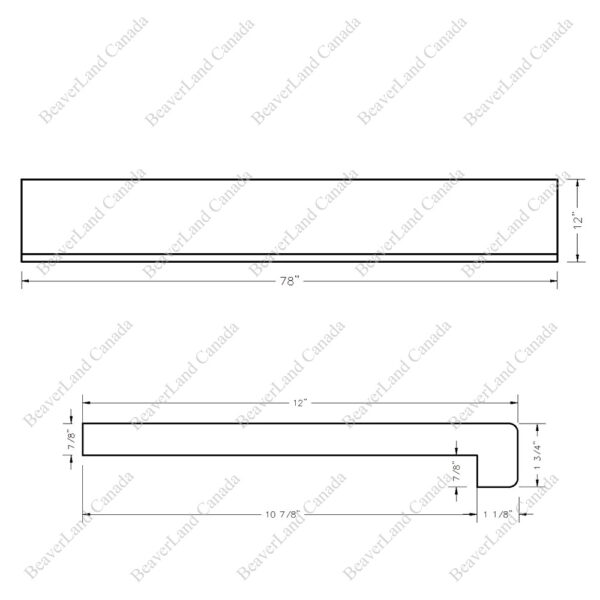 Special Order 78”*12”*7/8” Square Edge with the Return Close Red Oak