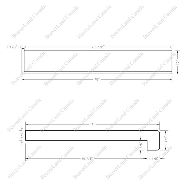 Special Order 78”*12”*7/8” Square Edge with the Return Open Left Red Oak