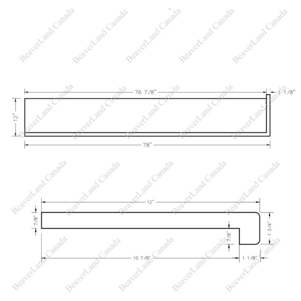 Special Order 78”*12”*7/8” Square Edge with the Return Open Right Red Oak