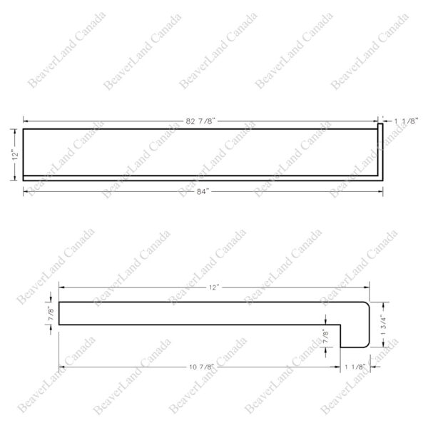 Special Order 84”*12”*7/8” Square Edge with the Return Open Right Red Oak