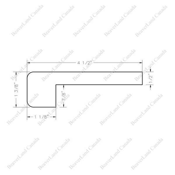 Special Order Nosing 4 1/2''*1/2''*10ft Square Edge with Return Red Oak