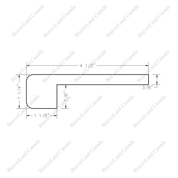 Special Order Nosing 4 1/2”*3/8”*8ft Square Edge with Return Red Oak