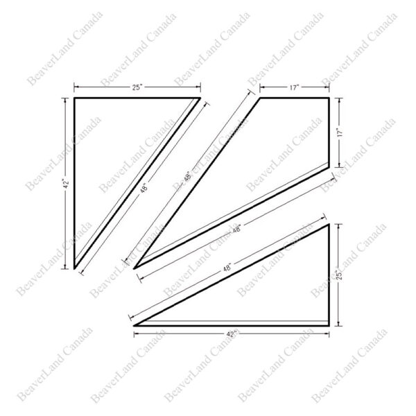 ST101 Set of the Triangle and Rhombus Square Edge Left Turn Red Oak - Image 5