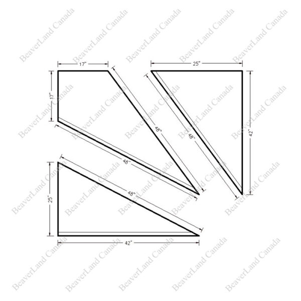 Special Order Set of the Triangle and Rhombus Square Edge with the Return Open Right Walnut