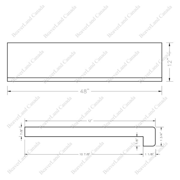 Special Order 48”*12”*7/8” Square Edge with the Return Close Red Oak