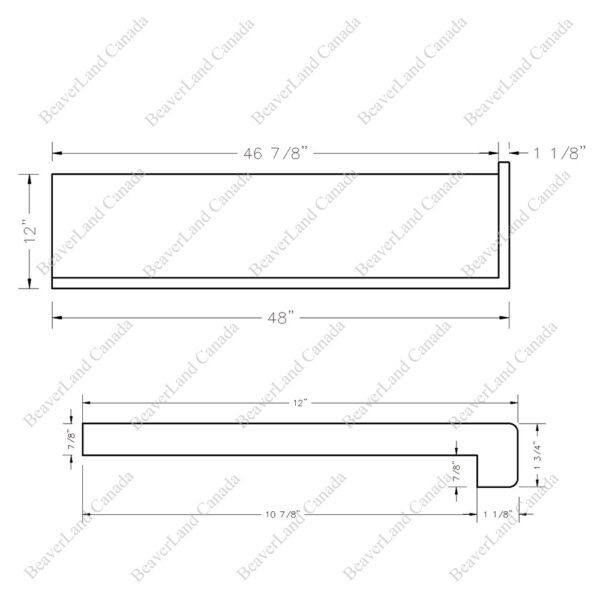 Special Order 48”*12”*7/8” Square Edge with the Return Open Right Red Oak