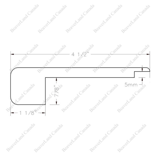 SN103 4 1/2''*5mm(overlap) Square Edge With the Return Connect to 5mm Vinyl Red Oak