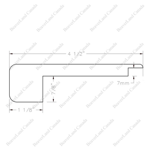 SN303 4 1/2''*7mm(overlap) Square Edge With the Return Connect to 7mm Vinyl White Oak