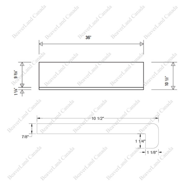 Special Order 36”*10 1/2”*7/8” Square Edge with the 1 1/4'' Return Close Red Oak