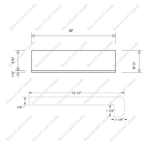 Special Order 42”*10 1/2”*7/8” Square Edge with the 1 1/4'' Return Close Red Oak