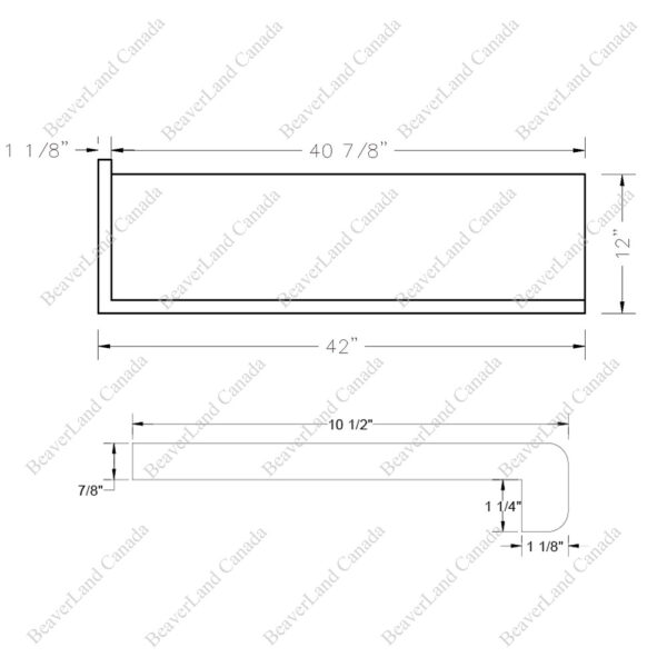 Special Order 42”*12”*7/8” Square Edge with the 1 1/4'' Return Open Left Red Oak