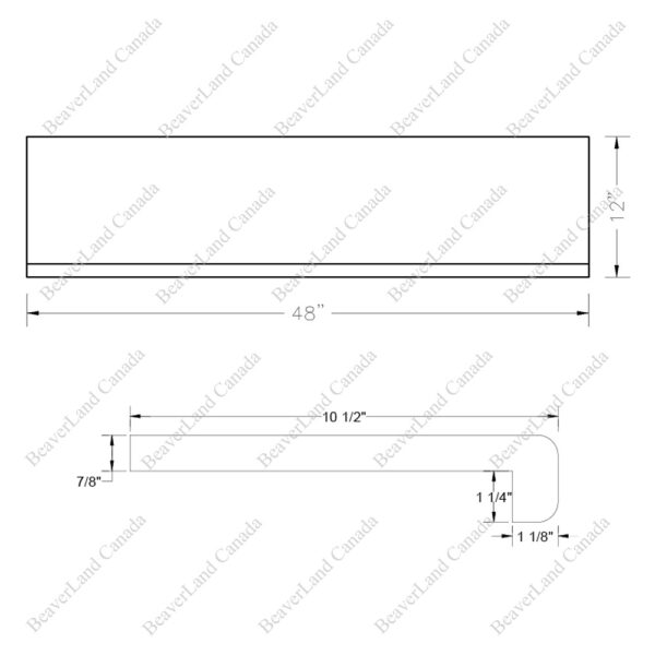 Special Order 48”*12”*7/8” Square Edge with the 1 1/4'' Return Close Red Oak